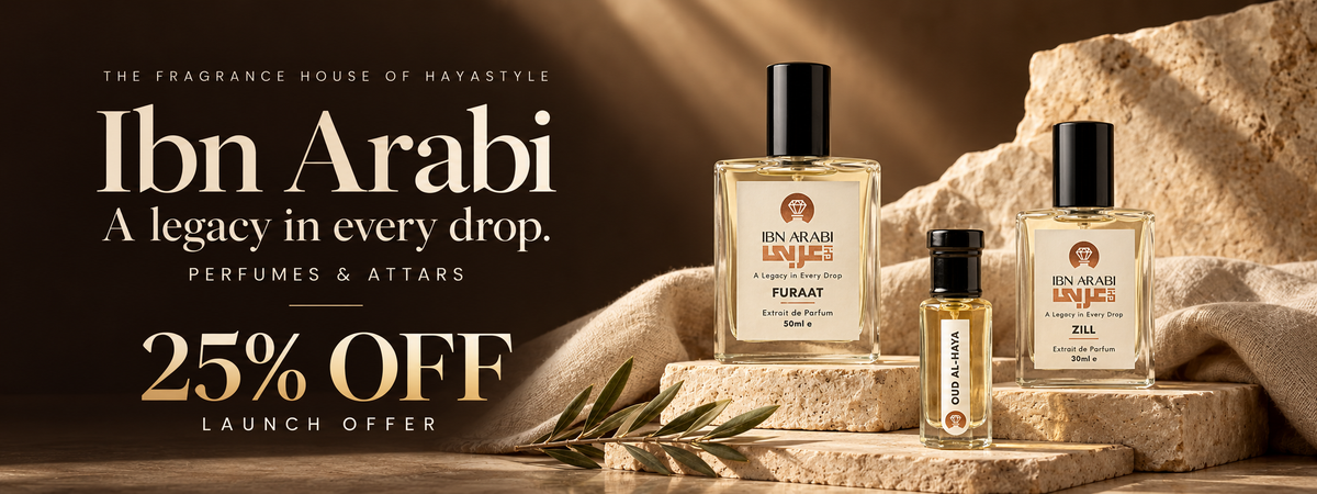 Ibn Arabi perfumes and attars — 25% off launch offer. Explore the collection.