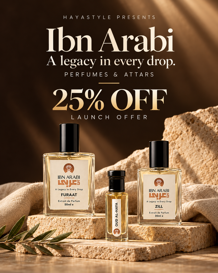 Ibn Arabi perfumes and attars by HayaStyle. Explore the collection.