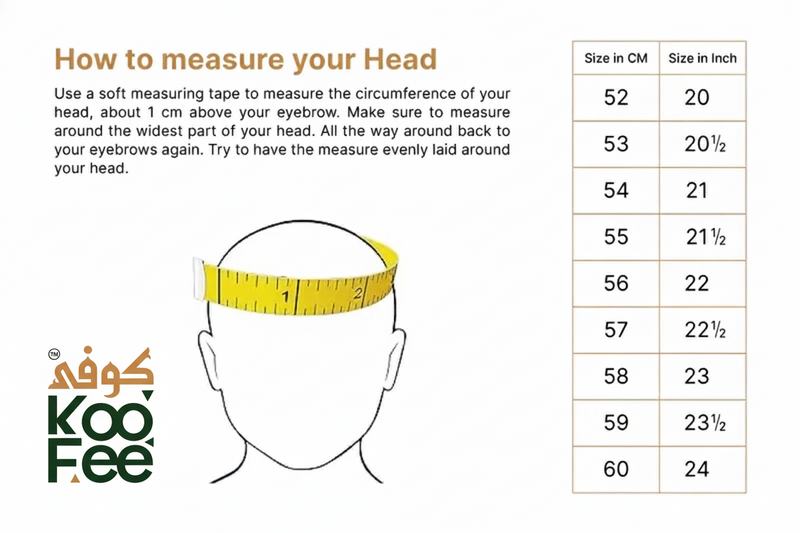 Size chart for KooFee™ Safad Design