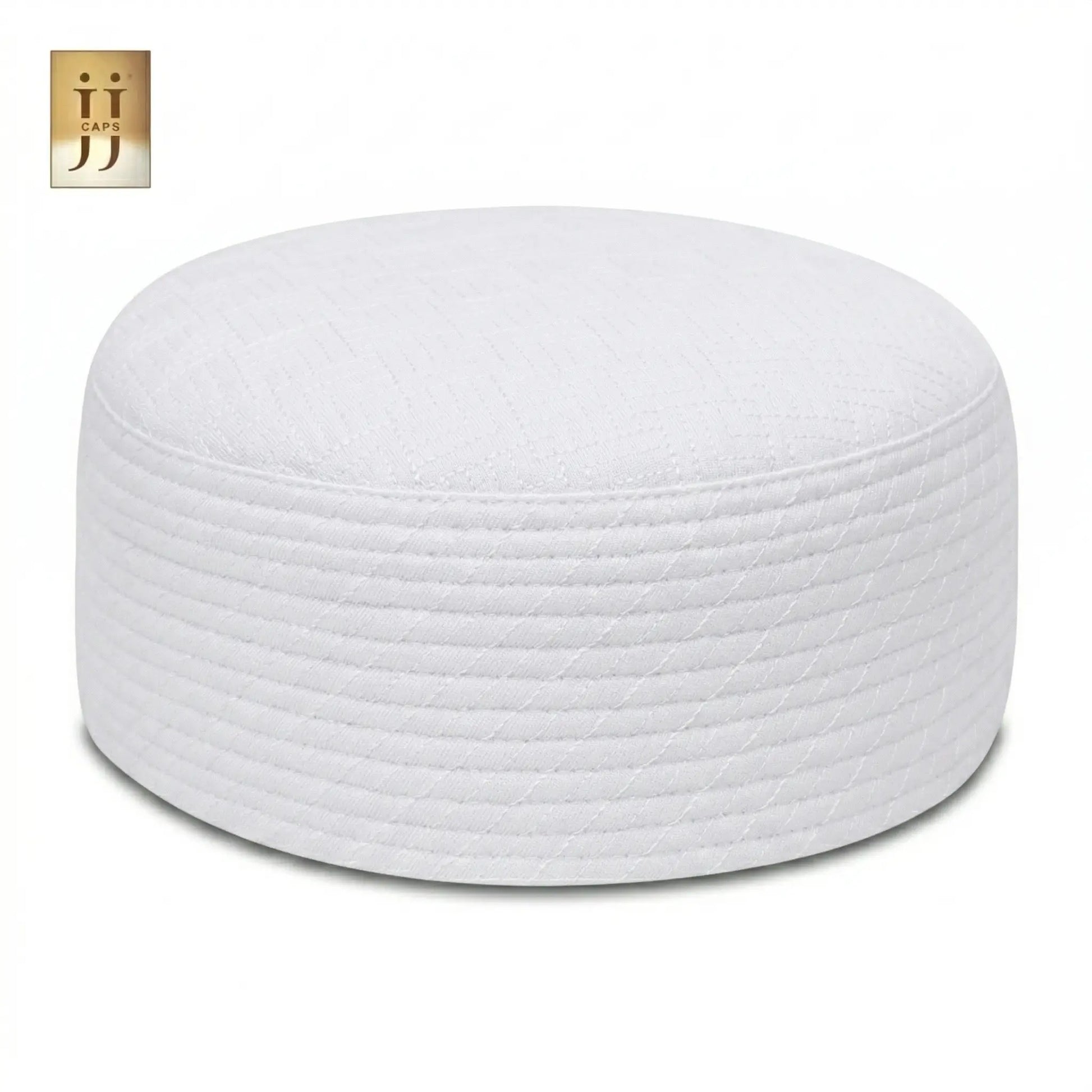 Reversible Light Gray & White Safah Premium Kufi Cap | JJ Caps®